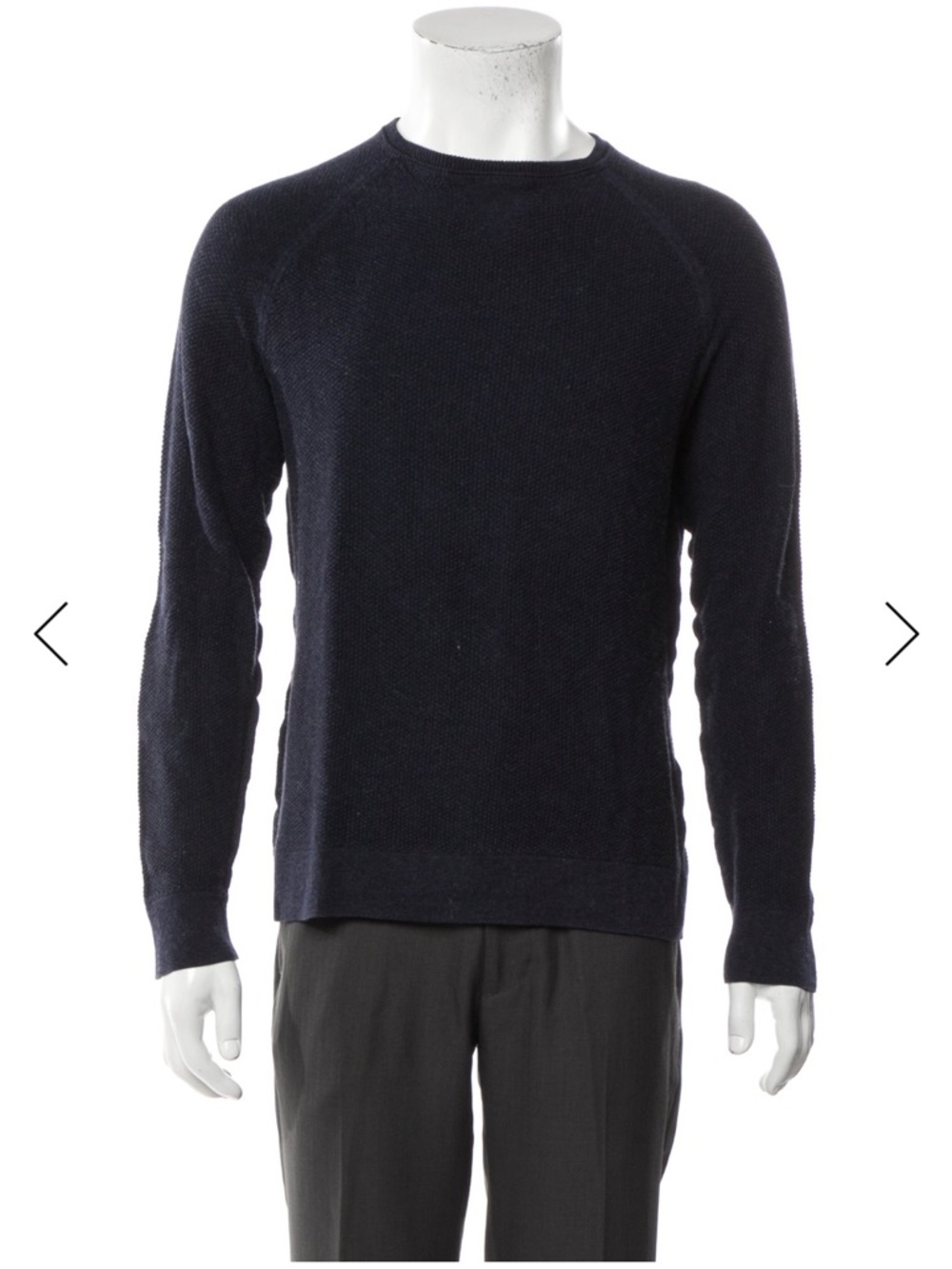 rag & bone Men's Navy Textured Crewneck Sweater